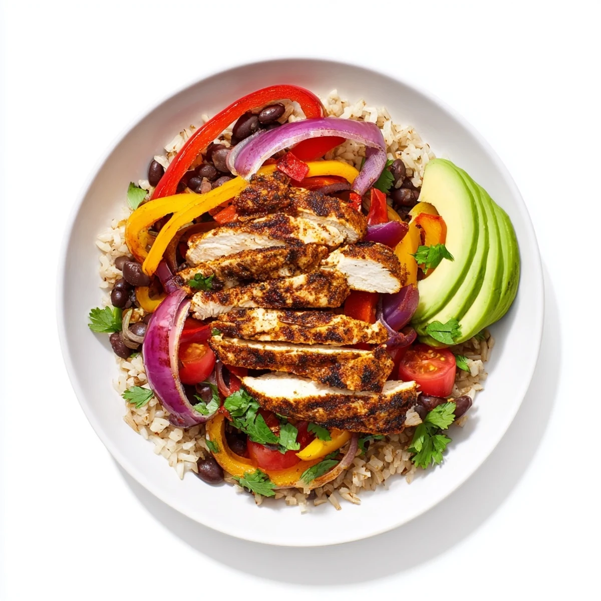 Make-Ahead Chicken Fajita meal prep bowls, vibrant and colorful, loaded with seasoned chicken and vegetables.