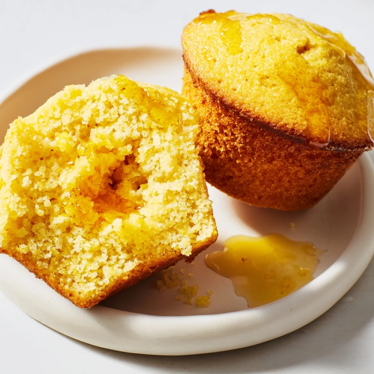 Picture-perfect, warm honey butter cornbread muffins, ready to be enjoyed as a tasty side.