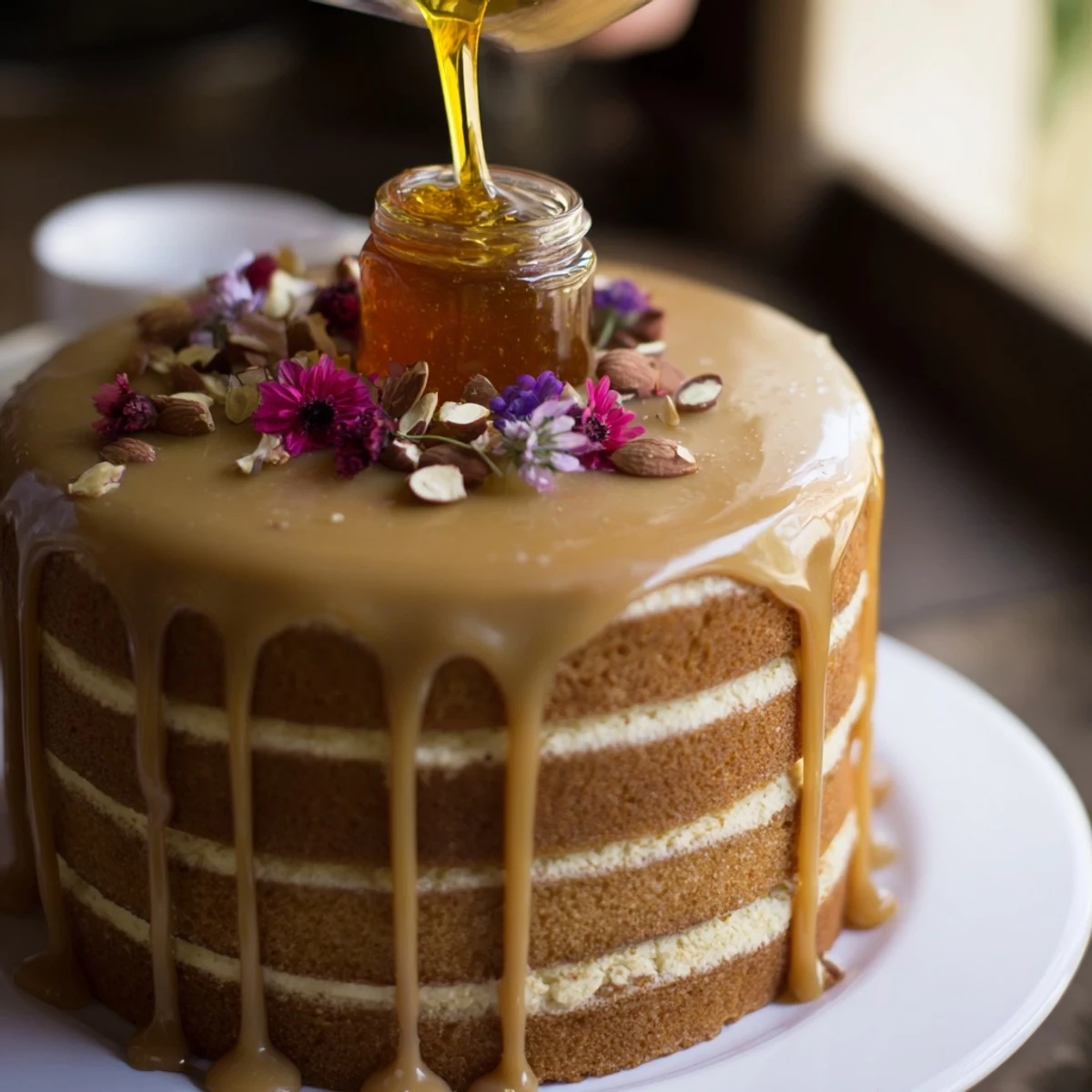 Honey-Drip Layered Cake