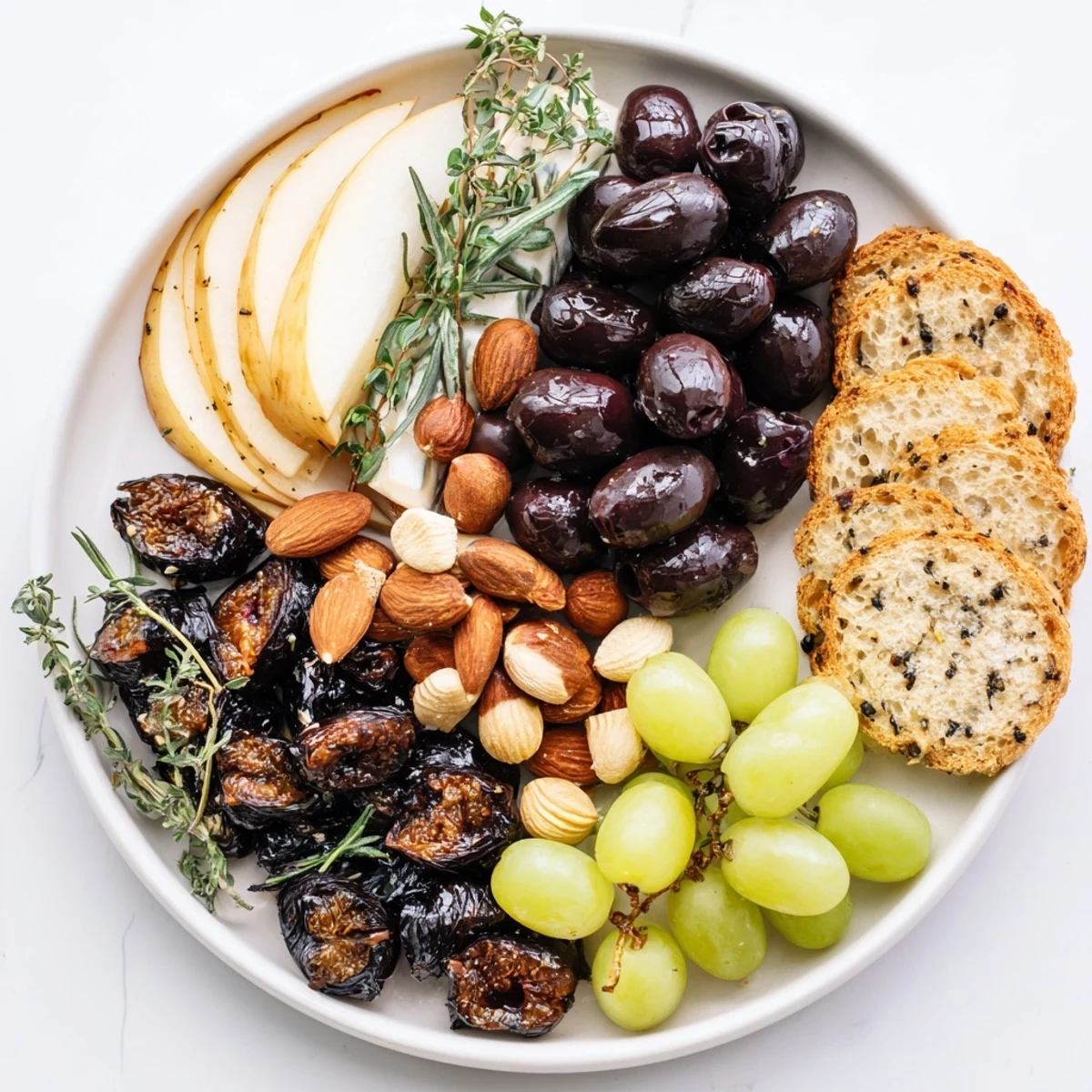 A beautifully arranged Winter Solstice Board, showcasing flavorful cheeses with fresh fruit.