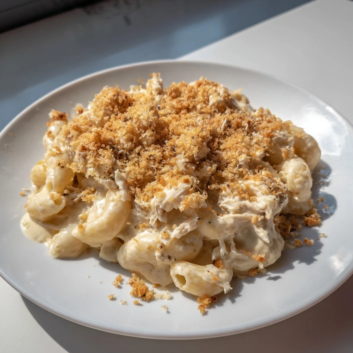 Creamy, cheesy Struggle Meal Chicken Macaroni, a budget-friendly delight perfect for a quick dinner.