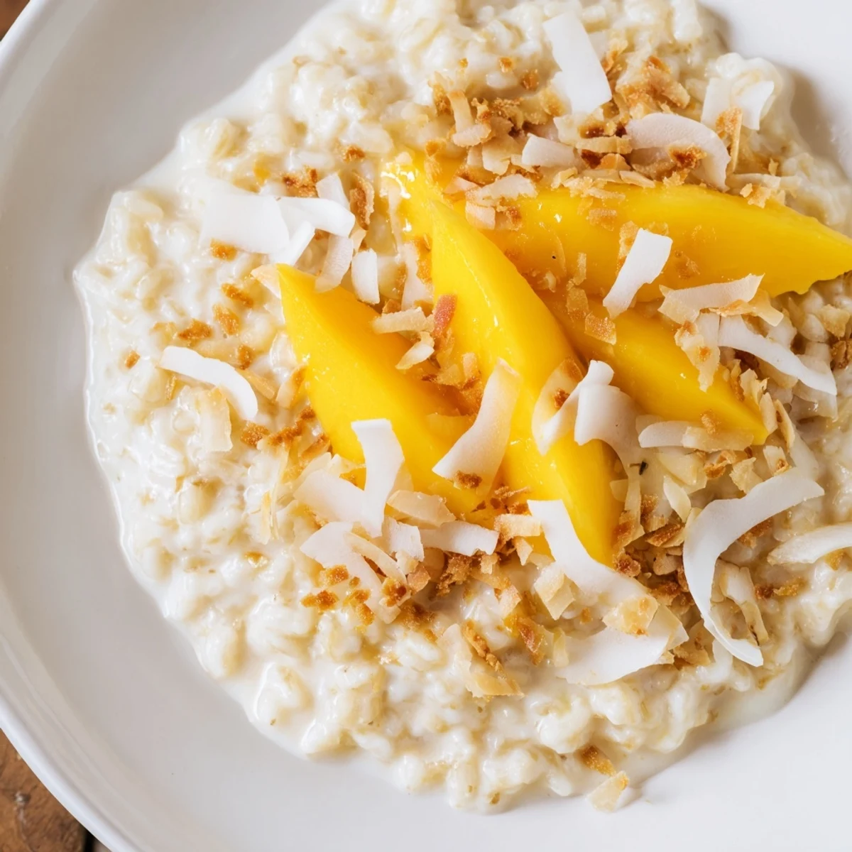 Enjoy this comforting Toasted Coconut Rice Pudding, a creamy treat perfect for breakfast or dessert.
