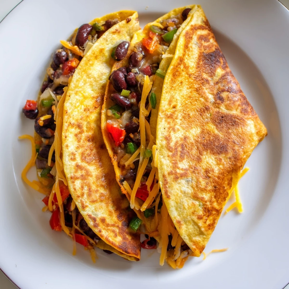 Golden-brown Black Bean Quesadilla, cheesy and flavorful, ready to serve with fresh cilantro.