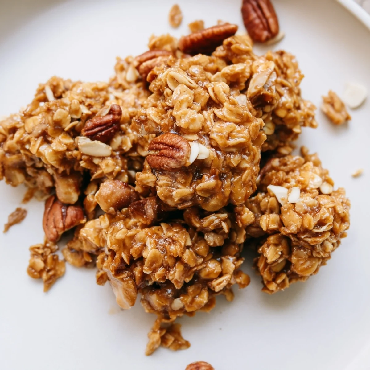 Golden Honey Nut Granola Clusters, baked to a crispy perfection, great served with yogurt each morning.