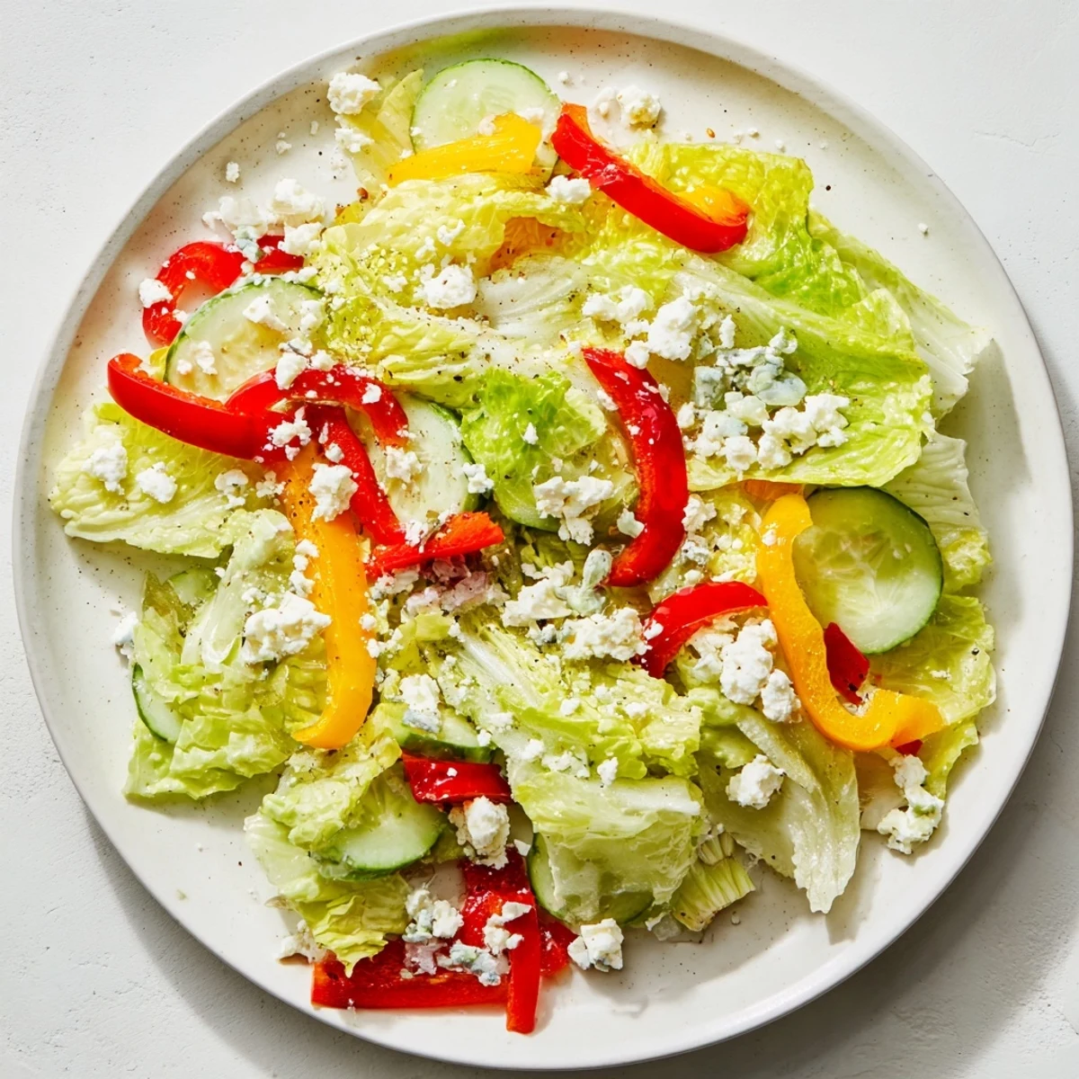 Delicious Bella Hadid Salad with feta cheese, shown ready to enjoy for a healthy lunch or light dinner.