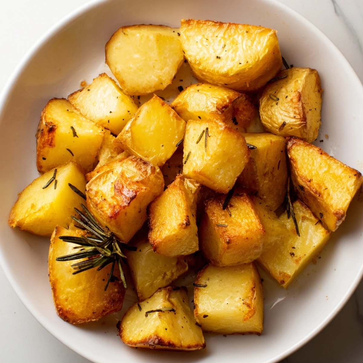 Golden-brown beef tallow roasted potatoes, crispy, flavorful side dish perfect for any meal.
