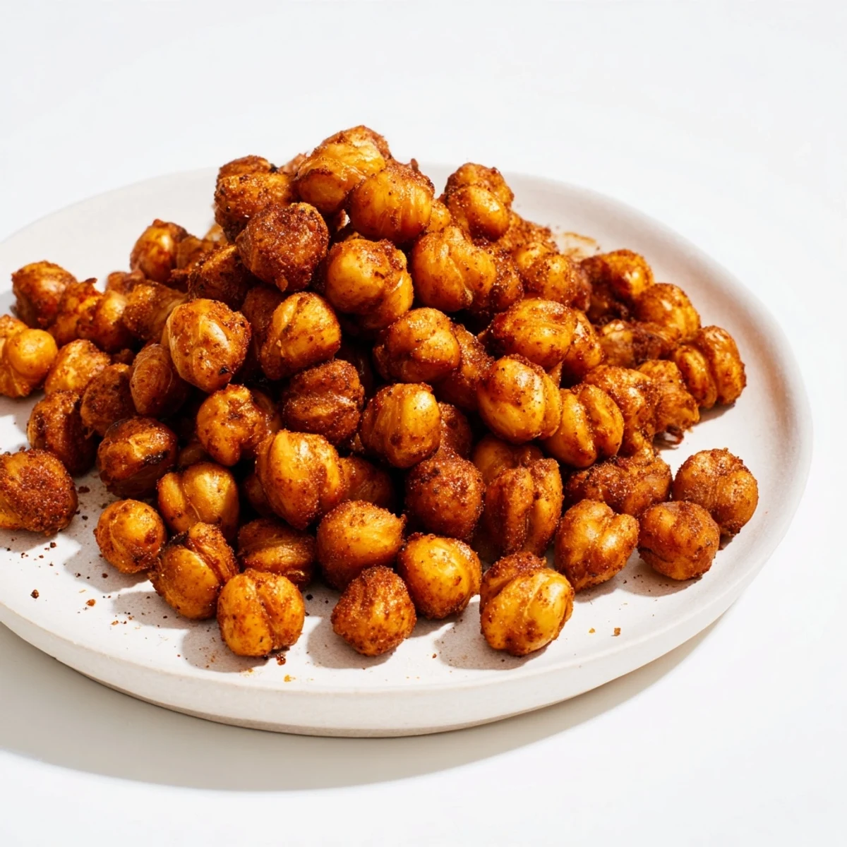 Golden-brown Crispy Chickpea Snack fresh from the oven, seasoned with smoky paprika and cumin on a baking sheet.