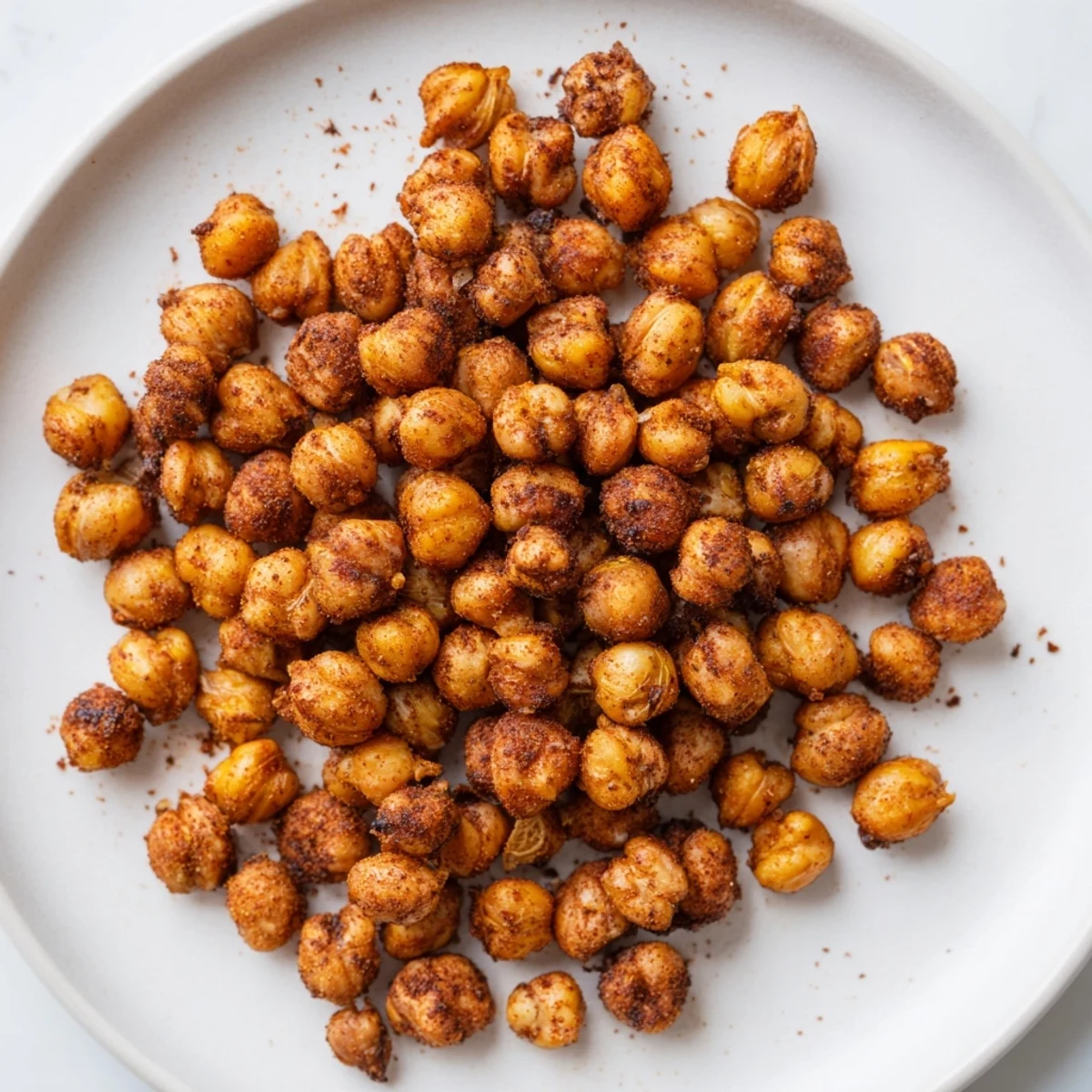 Finger-food bowl of Crispy Chickpea Snack, tossed in warm spices and ready to enjoy as a protein-rich vegan treat.
