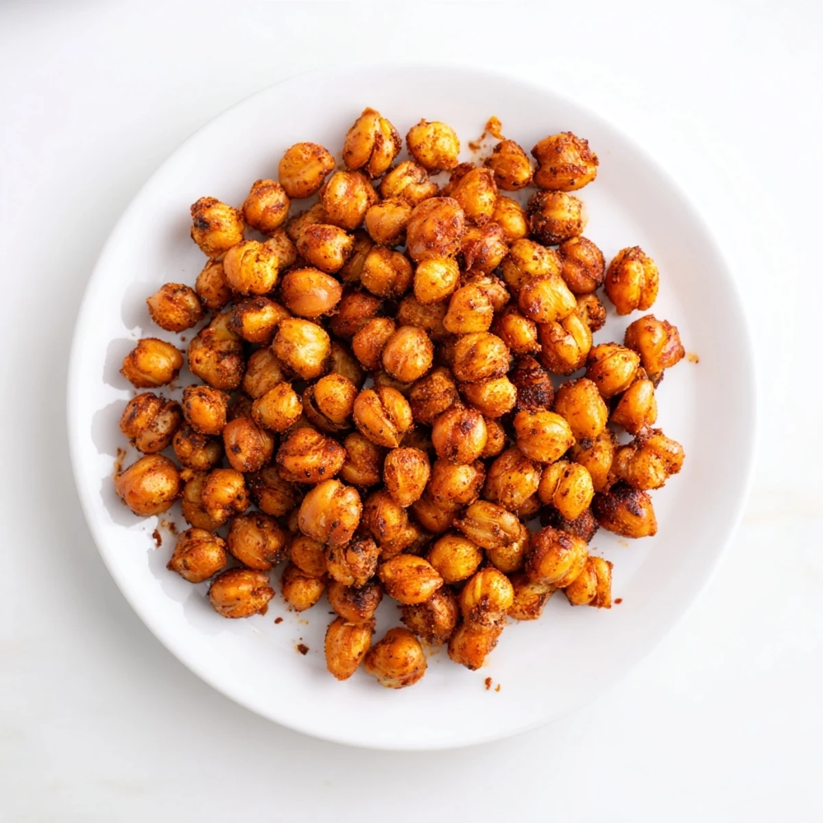 Freshly roasted Crispy Chickpea Snack cooling on parchment, offering a crunchy golden texture for healthy munching.