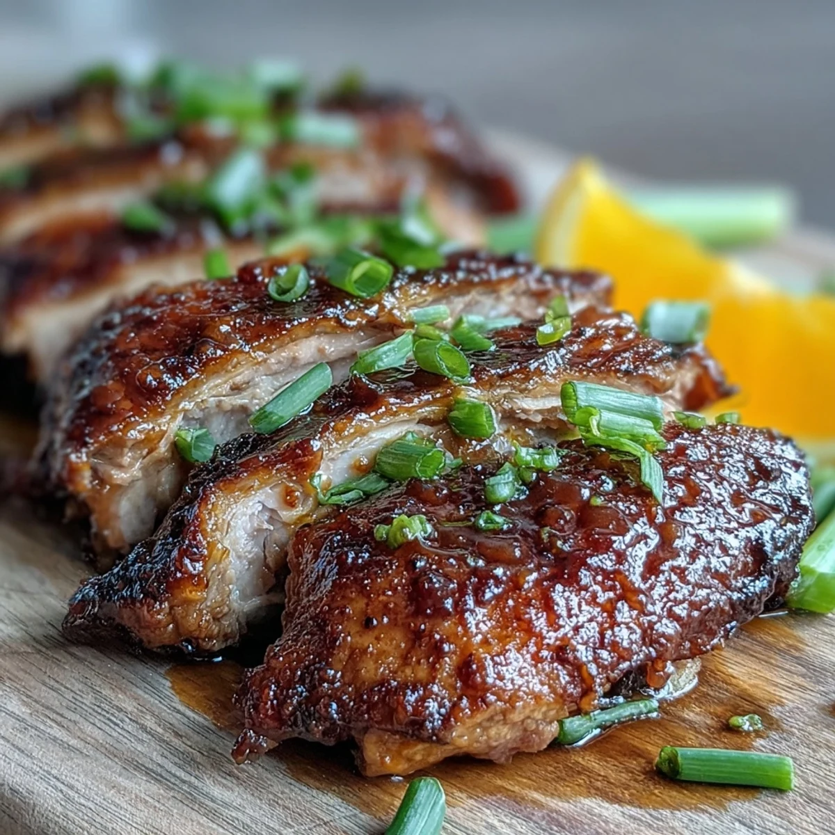 A succulent Five-Spice Roast Ducks carved and fanned on a platter, perfect for a romantic Valentine's dinner.