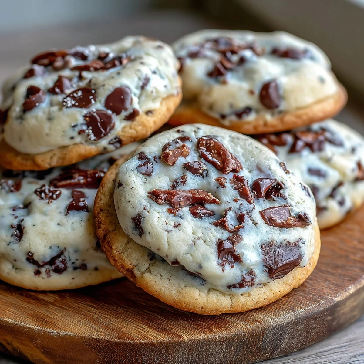 Freshly baked Yogurt Chocolate Chip Cookies, golden at the edges and soft in the center, are packed with melty chocolate chips.