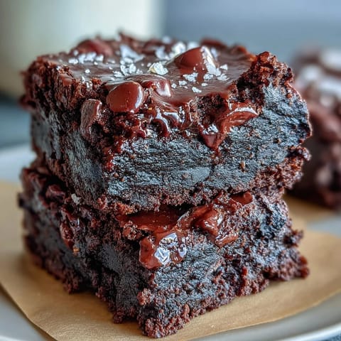 A single slice of Greek Yogurt Brownies is plated with a dollop of whipped cream and fresh raspberries.