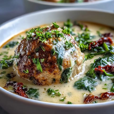 Creamy Tuscan Turkey Meatball Soup