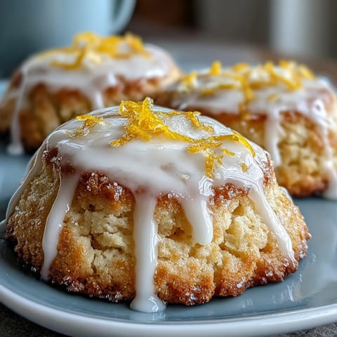 Soft cottage cheese lemon sugar cookies with a glossy lemon glaze, perfectly golden and moist.