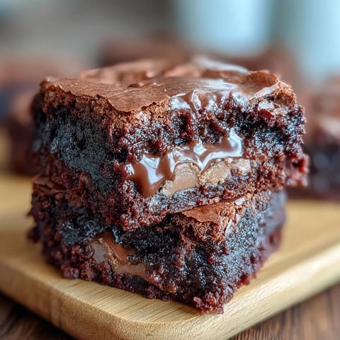 Peanut Butter Cup Stuffed Brownies with gooey chocolate and rich peanut butter cups in every fudgy bite.  