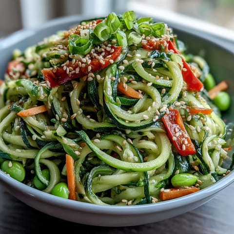 Quick Zucchini Noodle Stir Fry featuring vibrant veggies and a light, flavorful dressing.  