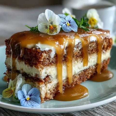 Light and airy sponge cake filled with zesty lemon curd, topped with whipped cream and fresh edible flowers.  