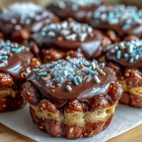 Chocolate-covered peanut butter cups with a crunchy pretzel crust, topped with colorful sprinkles for Easter.