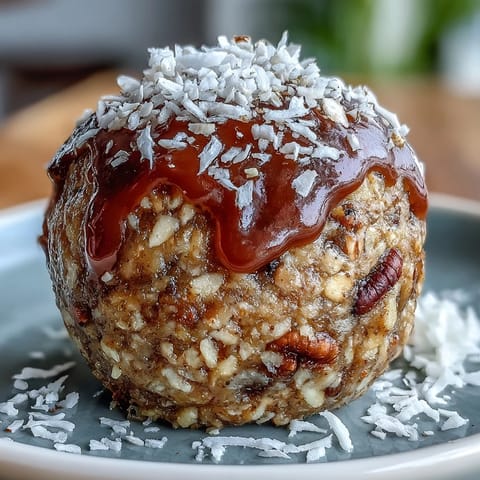 No-bake energy bites bursting with cinnamon, nutmeg, and ginger, rolled in shredded coconut.  