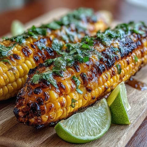 Grilled Corn Ribs with Chili Lime Butter, perfectly charred and drizzled with zesty butter.