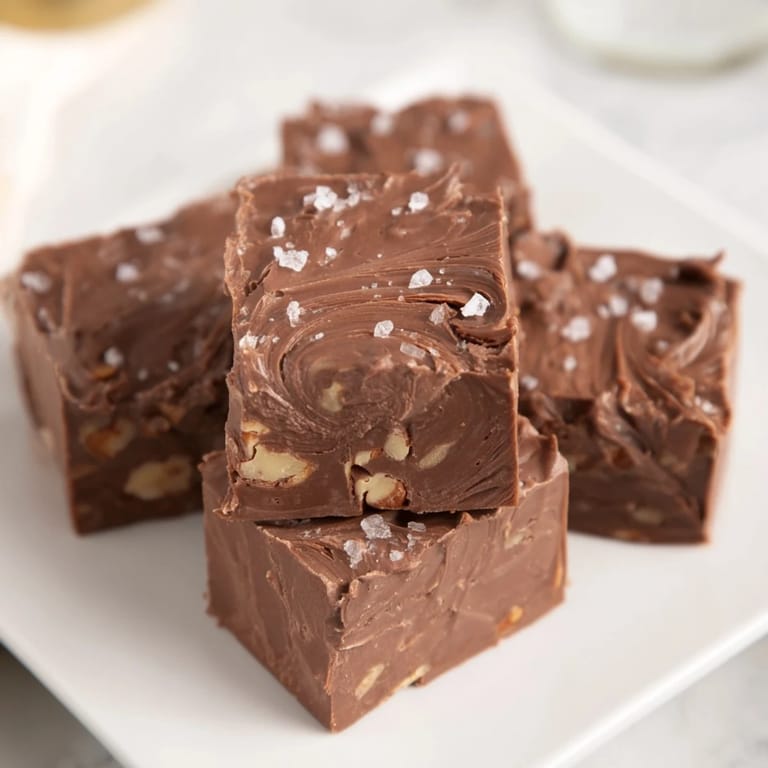 A close-up of Easy Chocolate Fudge, showing the rich texture, perfect for any sweet craving.