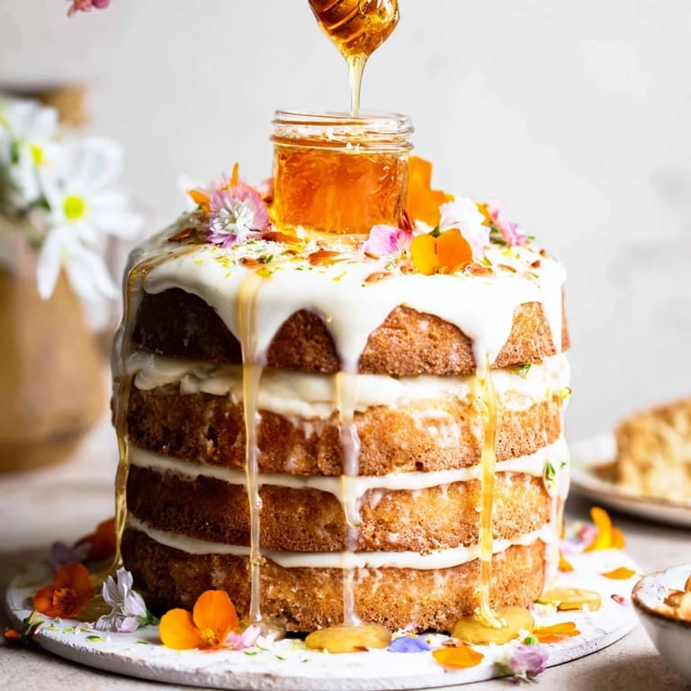 A close-up view of The Honey-Drip, showcasing a central honey pot with flowing golden liquid.