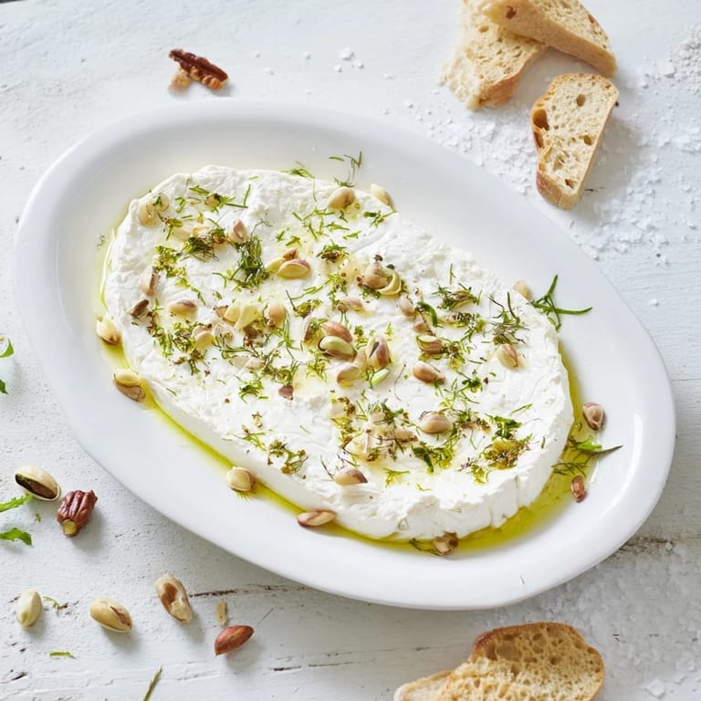 Delicious Fossil Record appetizer with soft cheese fossils accented by fresh herbs and assorted nuts.