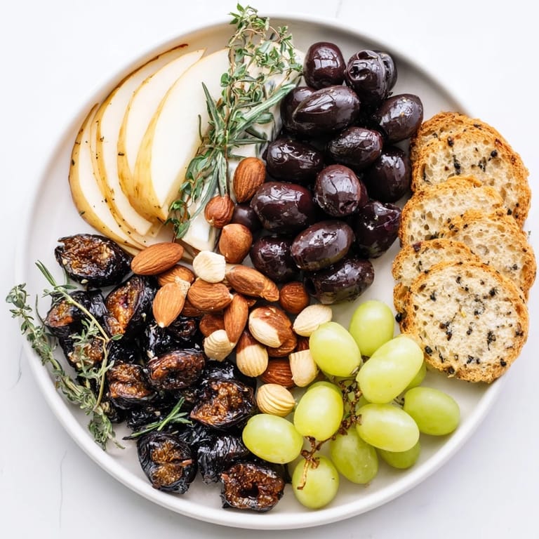 A beautifully arranged Winter Solstice Board, showcasing flavorful cheeses with fresh fruit.