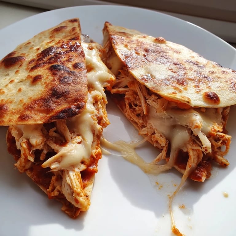 Crispy, cheesy leftover pizza grilled cheese: melted mozzarella hugs flavorful shredded chicken inside.
