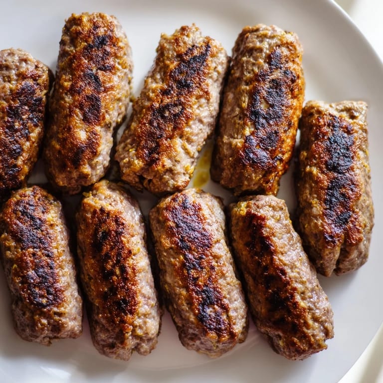 Delicious Romanian mici sausages, generously portioned, offering a taste of authentic Eastern European grilling.