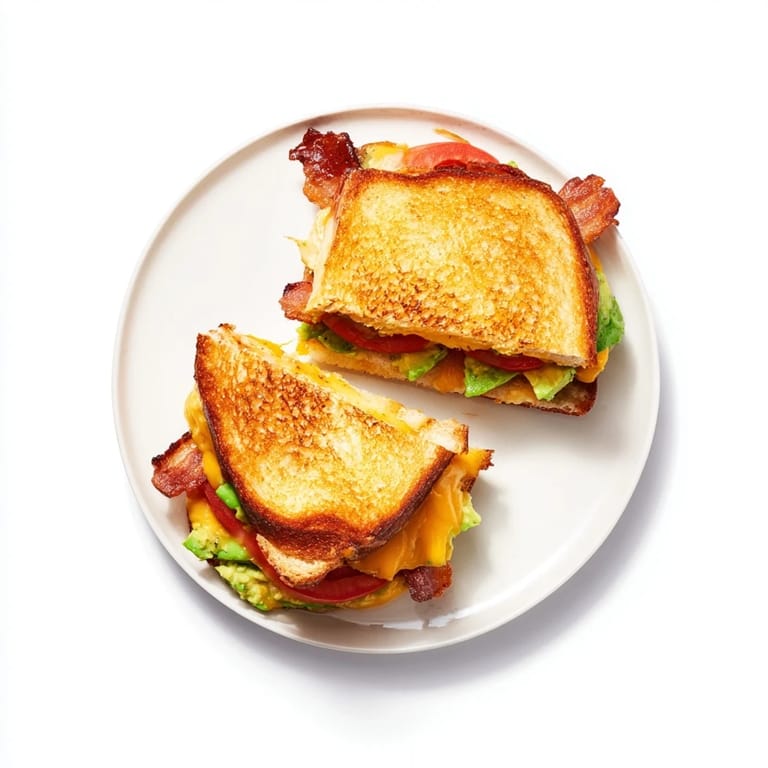 Serve this decadent Avocado BLT Grilled Cheese hot with a side of tomato soup for the ultimate comforting American lunch.
