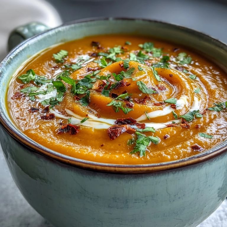Steaming Carrot, Celeriac and Chilli Soup in a rustic bowl, featuring diced carrots and celeriac, served alongside gluten-free bread for dipping.