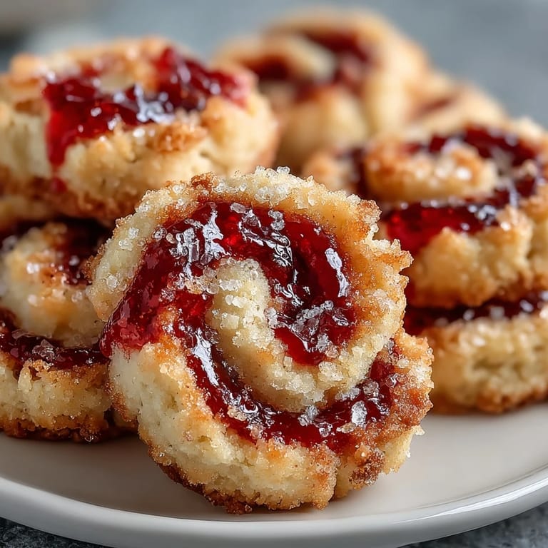 Golden Raspberry Swirl Shortbread Cookies with buttery texture and tangy jam, perfect for homemade gifts