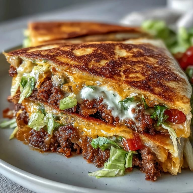 A golden-brown Keto Taco Bell Copycat Crunchwrap stuffed with sour cream, tomatoes, and jalapeños, served hot on a plate.