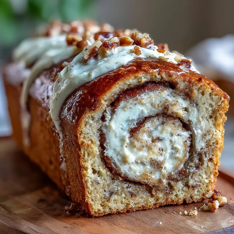 Overhead view of Cream Cheese Cinnamon Swirl Protein Loaf on a cooling rack, highlighting golden edges and a soft crumb.