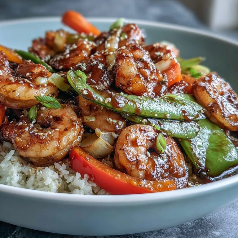 20-Minute Shrimp and Veggie Stir-Fry over Cauliflower Rice