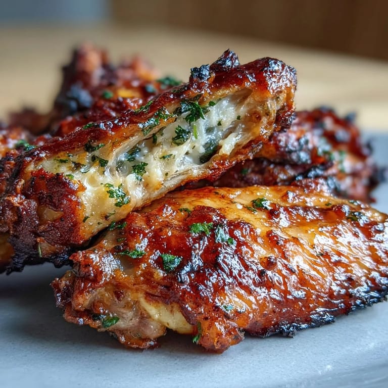 Oven-roasted wings coated in fragrant garlic and parmesan, accompanied by fresh celery and smooth ranch dressing for a satisfying keto-friendly meal.