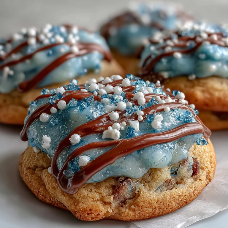 Classic vanilla sugar cookies topped with glossy royal icing, featuring detailed designs inspired by Pure Vanilla Cookie from Cookie Run Kingdom.