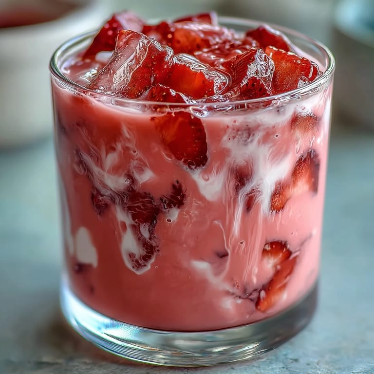 A refreshing Pink Starburst Refresher with a frothy top, bursting with sweet strawberry and lemonade notes.