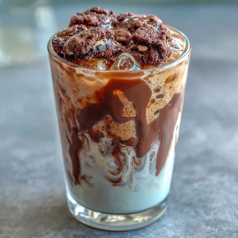 Rich Cookies and Cream Cold Brew served over ice, blending smooth cold brew with sweet cookies-and-cream milk for a refreshing dessert-like coffee.