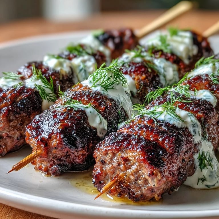 Juicy lamb kofta infused with cinnamon and smoked paprika, served hot with tangy lemon-garlic tzatziki for dipping.