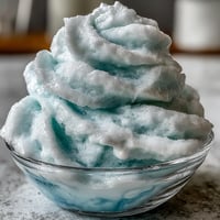 Fluffy TikTok cloud slushie in a glass, blending icy soda with sweetened condensed milk for a light, frothy texture.