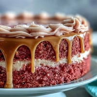 Elegant Bridal Shower Rosé Velvet Cake with shimmering gold drip.